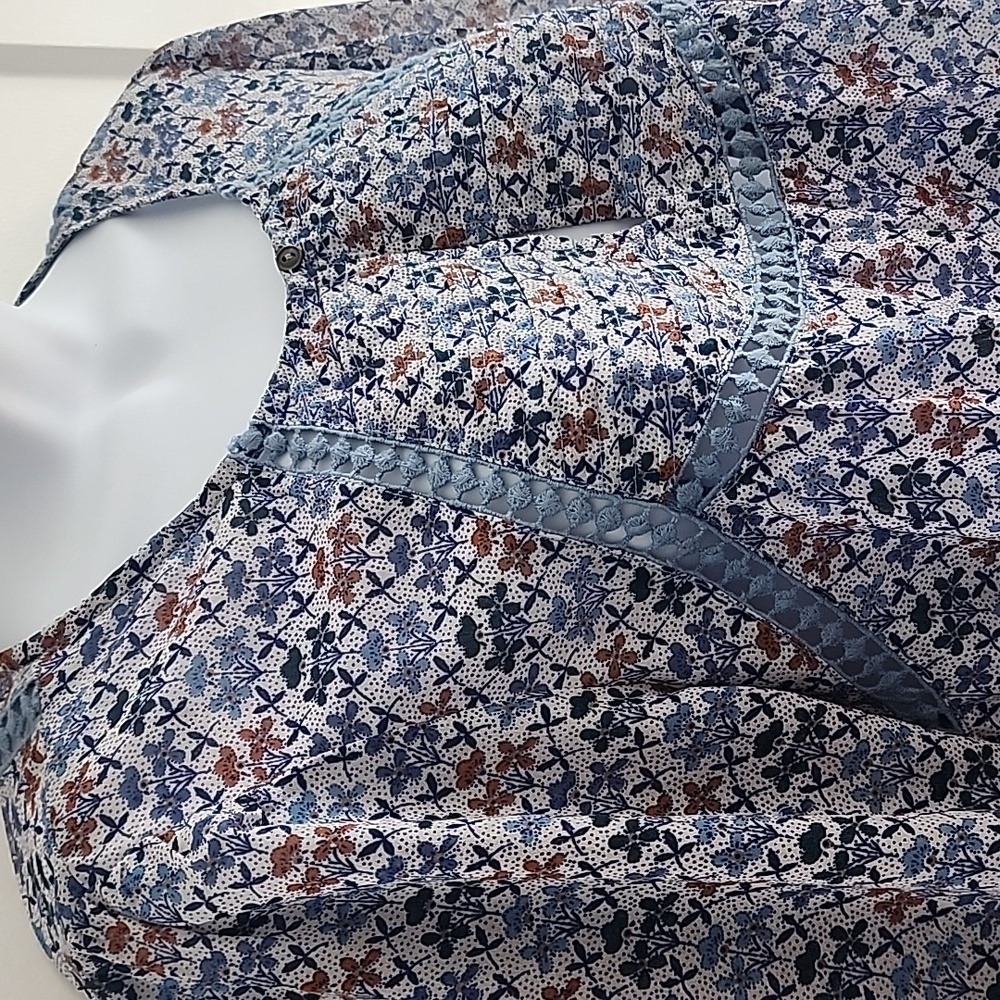 Anthropologie Holding Horses Blue Floral Dress *Shell* Size 10 - Picture 7 of 10